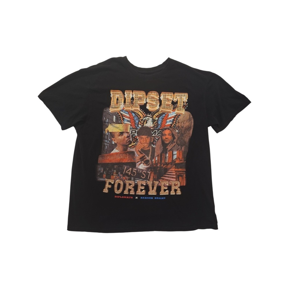 Dipset Forever Diplomats x Reason Brand Graphic T Shirt Black Men's XL Rap Tee